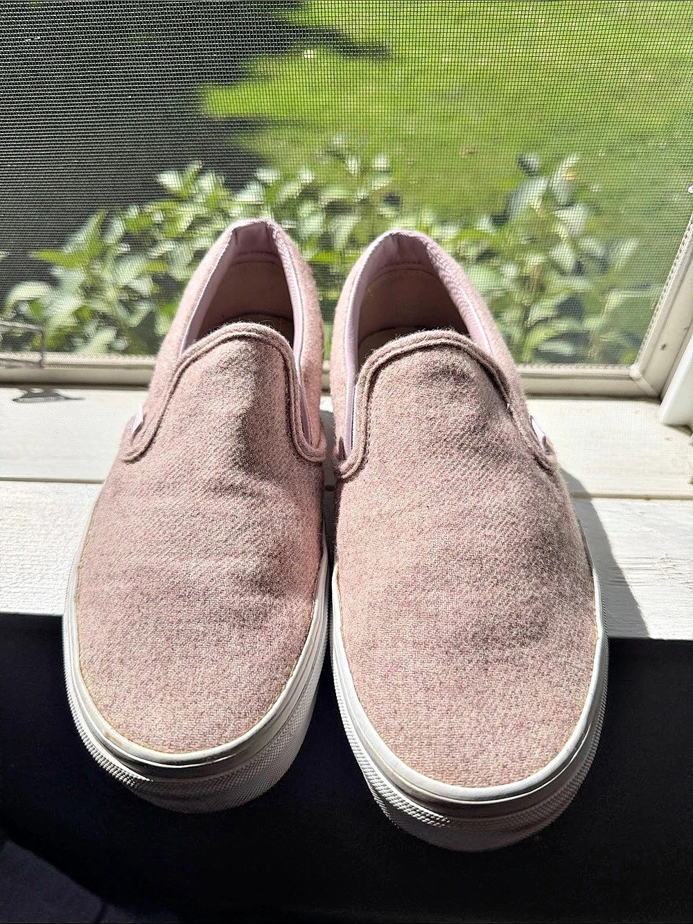 Vans Classic Slip-On Pink Tweed Sneakers Pink US Women’s 9.5